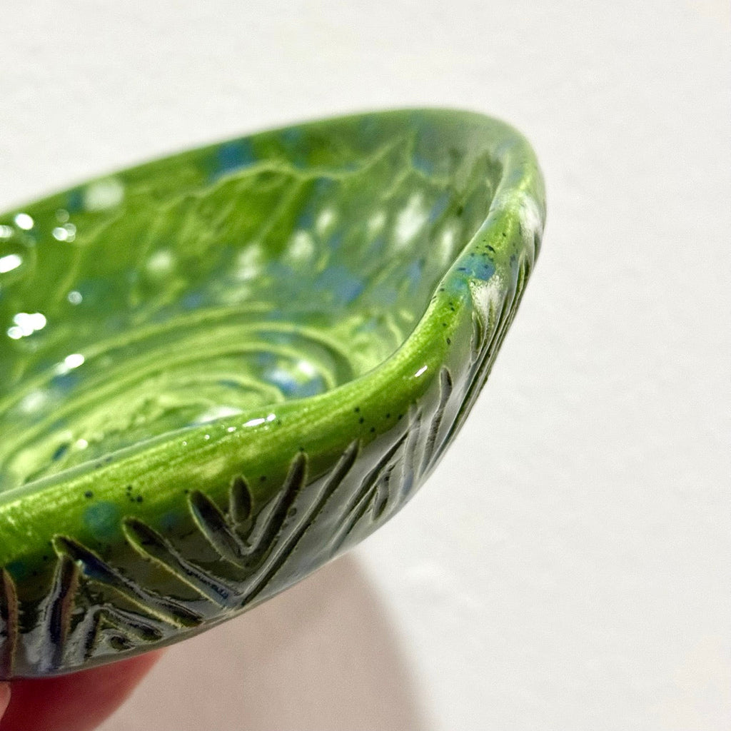 Sharing Bowl ceramica verde - vista laterale