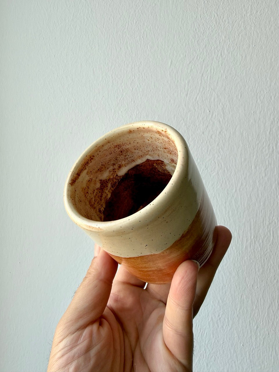 Tazza Avorio – vista dall'alto con interno smaltato
